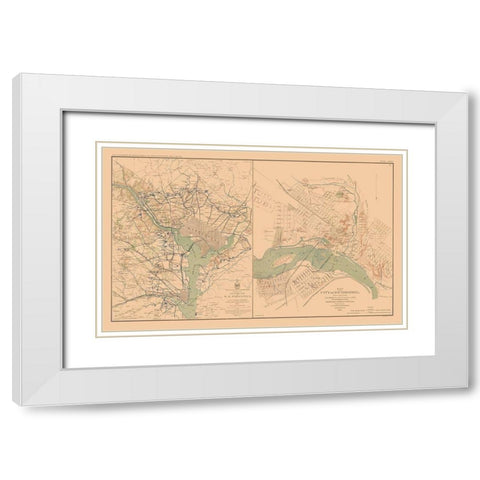Defenses of Washington Richmond Virginia White Modern Wood Framed Art Print with Double Matting by Bien