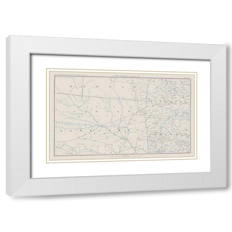 Kansas Missouri Arkansas - Bien 1894 White Modern Wood Framed Art Print with Double Matting by Bien