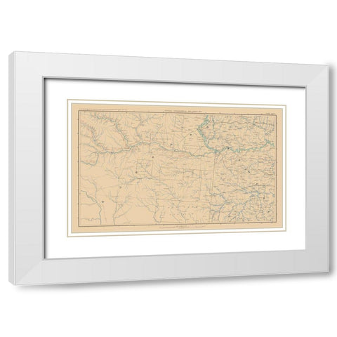 Kansas Missouri Theatre of War - Bien 1894 White Modern Wood Framed Art Print with Double Matting by Bien
