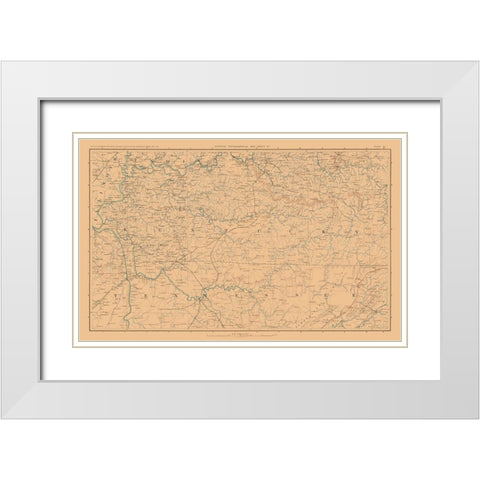 Illinois Indiana Tennessee Kentucky - Bien 1894 White Modern Wood Framed Art Print with Double Matting by Bien