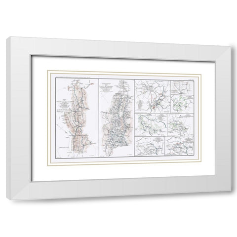 Major Battles Virginia Maryland - Bien 1894 White Modern Wood Framed Art Print with Double Matting by Bien