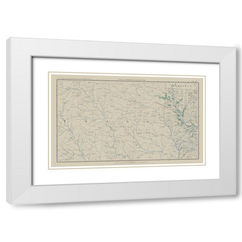 Texas Louisiana Arkansas - Bien 1894 White Modern Wood Framed Art Print with Double Matting by Bien