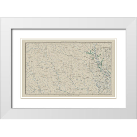 Texas Louisiana Arkansas - Bien 1894 White Modern Wood Framed Art Print with Double Matting by Bien