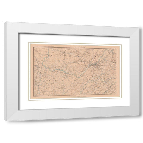 Mississippi Tennessee Alabama Georgia - Bien 1894 White Modern Wood Framed Art Print with Double Matting by Bien