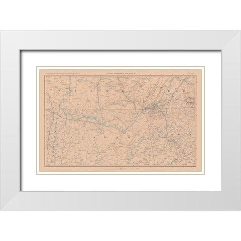 Mississippi Tennessee Alabama Georgia - Bien 1894 White Modern Wood Framed Art Print with Double Matting by Bien