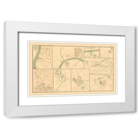Defenses 9 Views - Bien 1894 White Modern Wood Framed Art Print with Double Matting by Bien