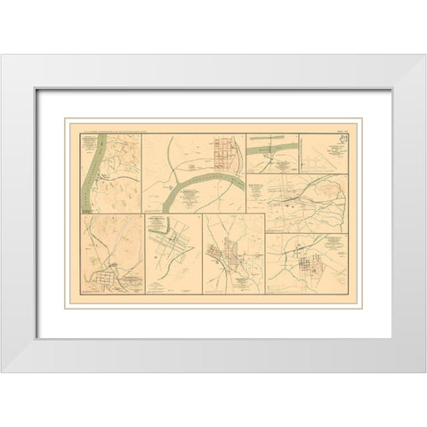 Defenses 9 Views - Bien 1894 White Modern Wood Framed Art Print with Double Matting by Bien