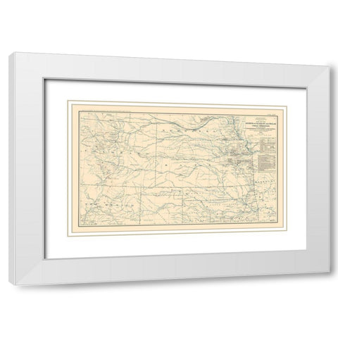 War Department Kansas Texas Indian Territory White Modern Wood Framed Art Print with Double Matting by Bien