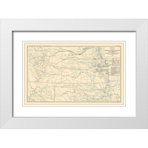 War Department Kansas Texas Indian Territory White Modern Wood Framed Art Print with Double Matting by Bien