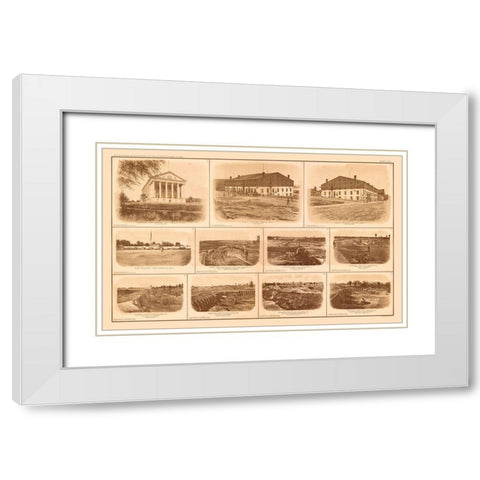 Rebel Federal Forts Georgia Virginia- Bien 1894 White Modern Wood Framed Art Print with Double Matting by Bien