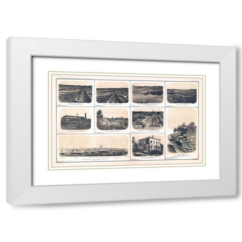 Rebel Lines Georgia Tennessee - Bien 1894 White Modern Wood Framed Art Print with Double Matting by Bien