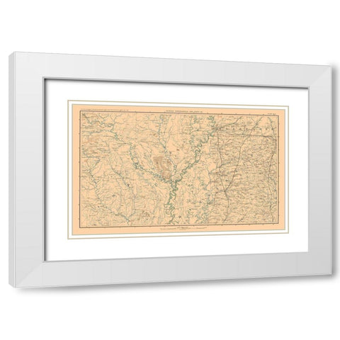 Arkansas Tennessee Mississippi - Bien 1894 White Modern Wood Framed Art Print with Double Matting by Bien
