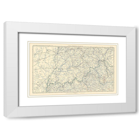 Illinois Indiana Kentucky Ohio - Bien 1894 White Modern Wood Framed Art Print with Double Matting by Bien