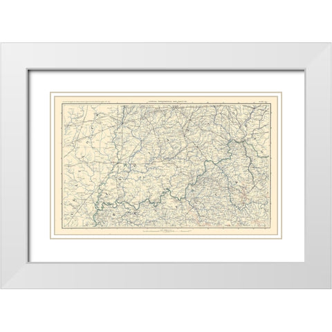 Illinois Indiana Kentucky Ohio - Bien 1894 White Modern Wood Framed Art Print with Double Matting by Bien
