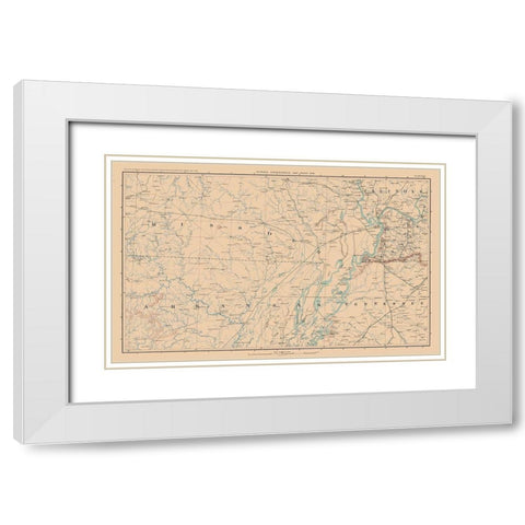 Missouri Arkansas Tennessee Illinois - Bien 1894 White Modern Wood Framed Art Print with Double Matting by Bien