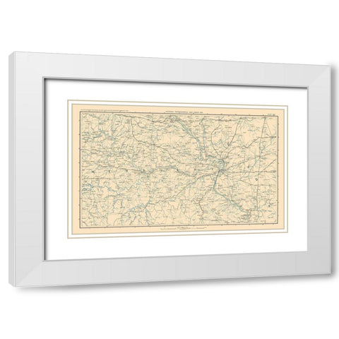 Missouri Illinois - Bien 1894 White Modern Wood Framed Art Print with Double Matting by Bien