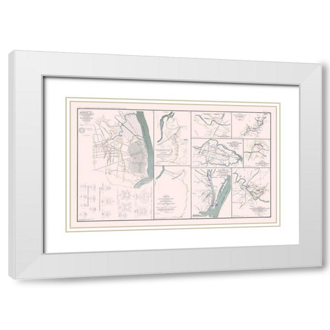 Rebel Defenses 9 Views Alabama Virginia Tennessee White Modern Wood Framed Art Print with Double Matting by Bien