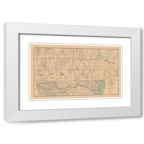 Campaigns from Chattanooga to Atlanta - Bien 1894 White Modern Wood Framed Art Print with Double Matting by Bien