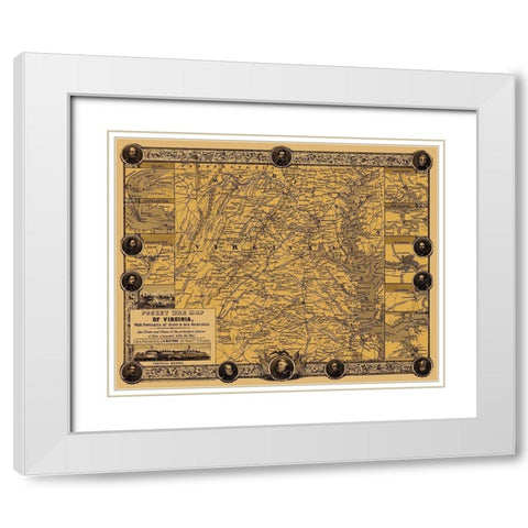 Virginia Pocket War - Bufford 1861 White Modern Wood Framed Art Print with Double Matting by Bufford