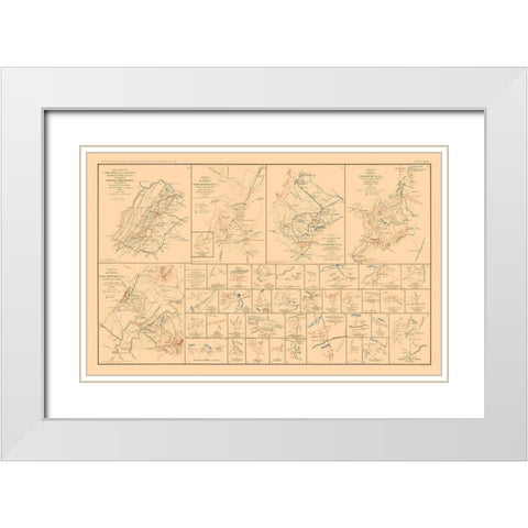 Battle Plans of Virginia - Hotchkiss 1894 White Modern Wood Framed Art Print with Double Matting by Hotchkiss