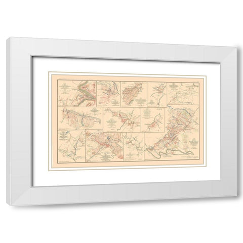 Battle Positions Virginia West Virginia White Modern Wood Framed Art Print with Double Matting by Hotchkiss