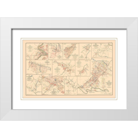 Battle Positions Virginia West Virginia White Modern Wood Framed Art Print with Double Matting by Hotchkiss
