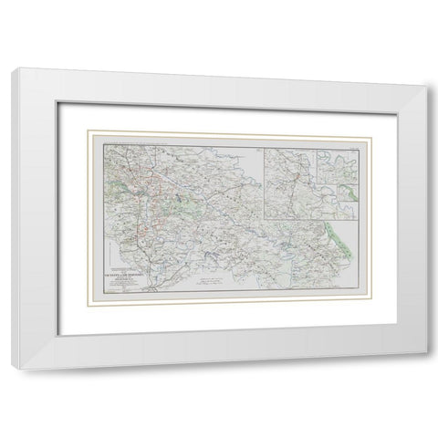 Counties Vicinity Virginia Battle Survey White Modern Wood Framed Art Print with Double Matting by Campbell