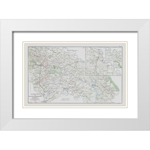 Counties Vicinity Virginia Battle Survey White Modern Wood Framed Art Print with Double Matting by Campbell
