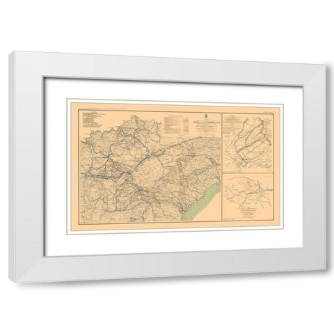 Army of Cumberland Virginia 3 Views - Bien 1894 White Modern Wood Framed Art Print with Double Matting by Bien