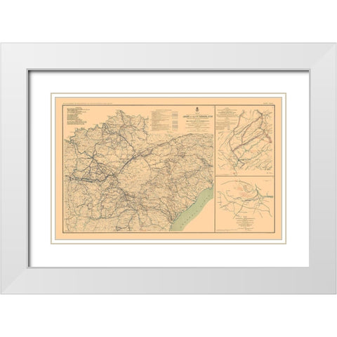 Army of Cumberland Virginia 3 Views - Bien 1894 White Modern Wood Framed Art Print with Double Matting by Bien