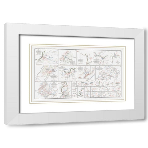 Views of Calvary Engagements Virginia - Bien 1894 White Modern Wood Framed Art Print with Double Matting by Bien