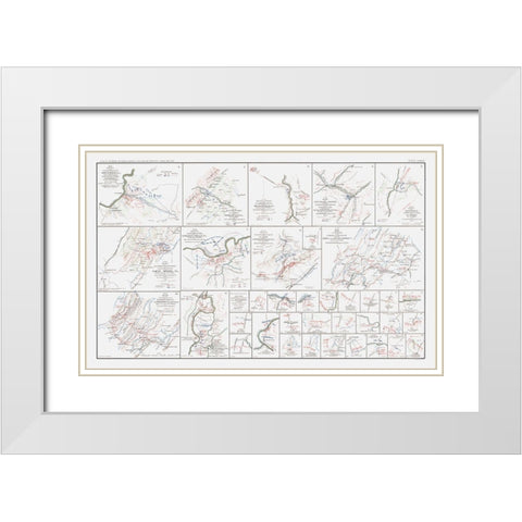 Views of Calvary Engagements Virginia - Bien 1894 White Modern Wood Framed Art Print with Double Matting by Bien