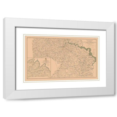 Battlefield Chancellorsville James River Virginia White Modern Wood Framed Art Print with Double Matting by Campbell