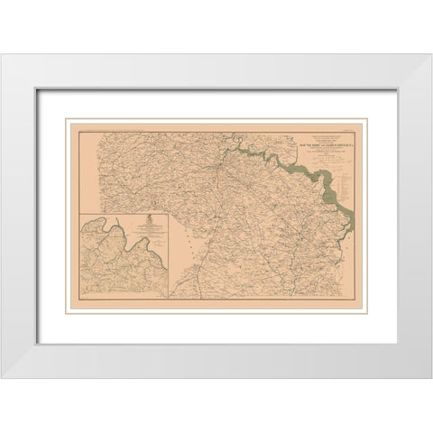 Battlefield Chancellorsville James River Virginia White Modern Wood Framed Art Print with Double Matting by Campbell