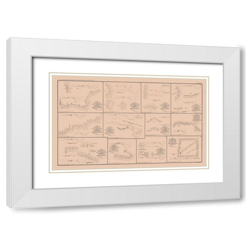 Battery Plans of Petersburg Virginia - Bien 1894 White Modern Wood Framed Art Print with Double Matting by Bien