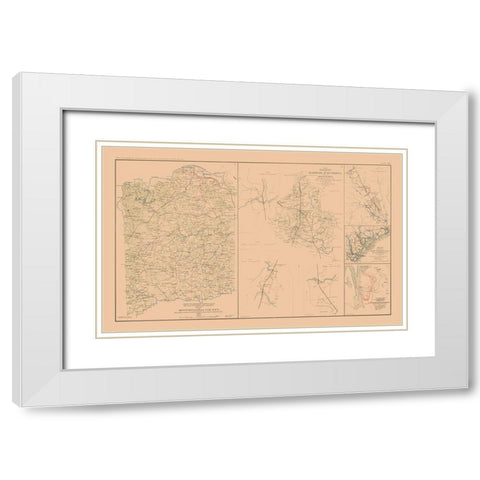 Spotsylvania County Hanover Junction White Modern Wood Framed Art Print with Double Matting by Campbell