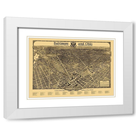 Washington DC - Olsen 1922 White Modern Wood Framed Art Print with Double Matting by Olsen