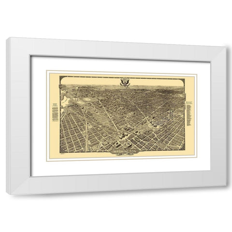 Washington DC - Olsen 1921 White Modern Wood Framed Art Print with Double Matting by Olsen