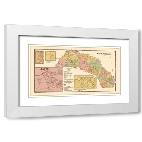 Broad Creek, Laurel, Concord Delaware Landowner White Modern Wood Framed Art Print with Double Matting by Beers