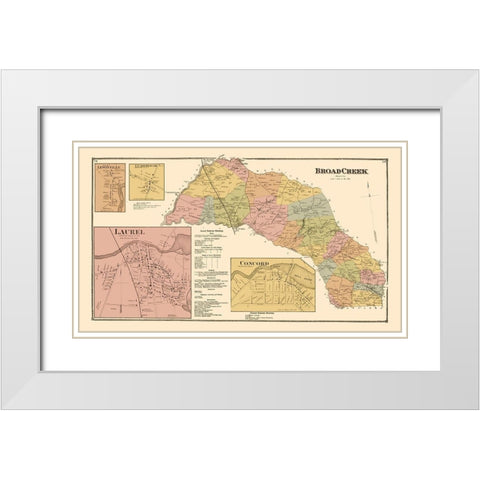 Broad Creek, Laurel, Concord Delaware Landowner White Modern Wood Framed Art Print with Double Matting by Beers