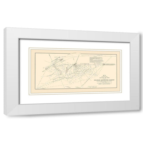 Breakwater Harbor Mud Shoal - Smith 1836 White Modern Wood Framed Art Print with Double Matting by Smith