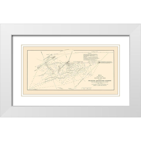 Breakwater Harbor Mud Shoal - Smith 1836 White Modern Wood Framed Art Print with Double Matting by Smith