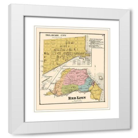 Delaware City, Red Lion Delaware Landowner White Modern Wood Framed Art Print with Double Matting by Beers
