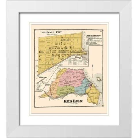 Delaware City, Red Lion Delaware Landowner White Modern Wood Framed Art Print with Double Matting by Beers