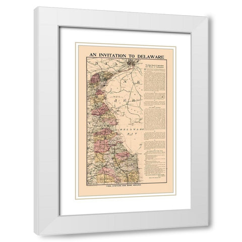 Delaware - Smith 1903  White Modern Wood Framed Art Print with Double Matting by Smith