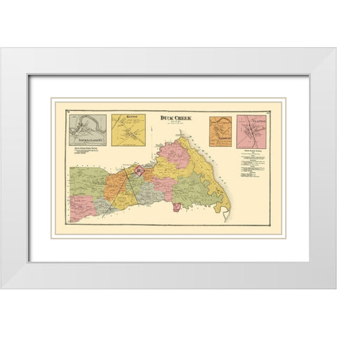 Duck Creek, Smyrna Landing, Kenton Delaware White Modern Wood Framed Art Print with Double Matting by Beers