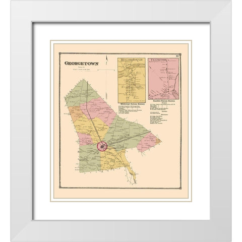 Georgetown, Millsborough, Frankford Delaware White Modern Wood Framed Art Print with Double Matting by Beers