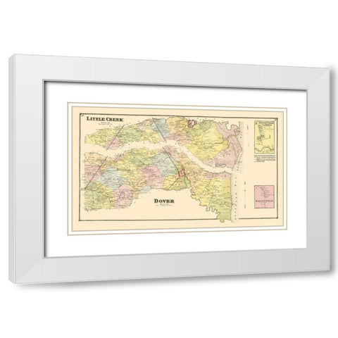 Little Creek, Dover Delaware Landowner - Beers White Modern Wood Framed Art Print with Double Matting by Beers