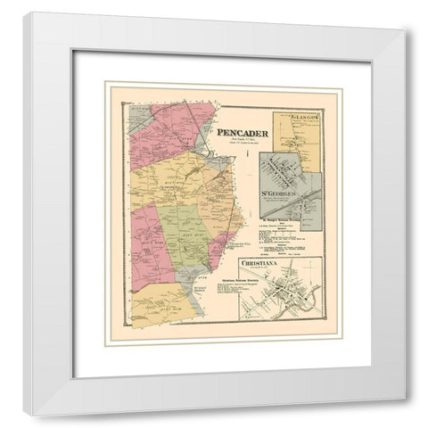 Pencader, Glasgow, St Georges Delaware Landowner White Modern Wood Framed Art Print with Double Matting by Beers