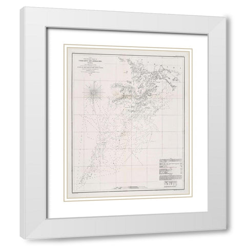 Cedar Keys - Duval 1889 White Modern Wood Framed Art Print with Double Matting by Duval